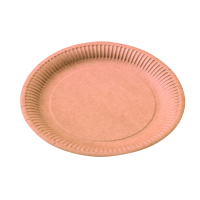 Assiette ronde en carton brun   H15mm