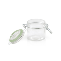 Mini bocal en verre avec joint silicone vert clair   H71,5mm 100ml