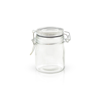 Mini bocal en verre avec joint silicone noir   H92mm 150ml