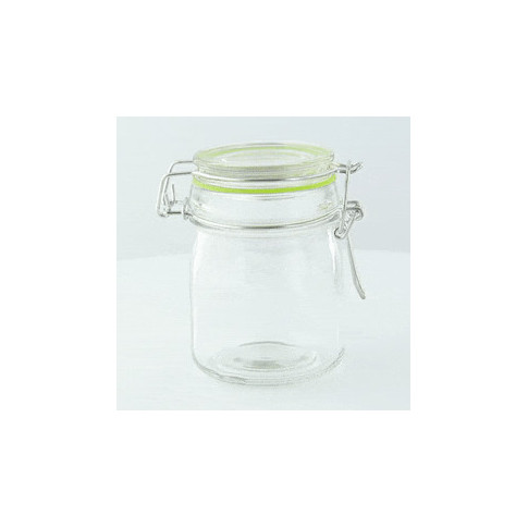 Mini bocal en verre avec joint silicone noir   H92mm 150ml