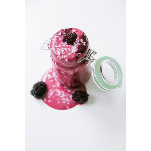 Mini bocal en verre avec joint silicone bleu clair   H85mm 65ml