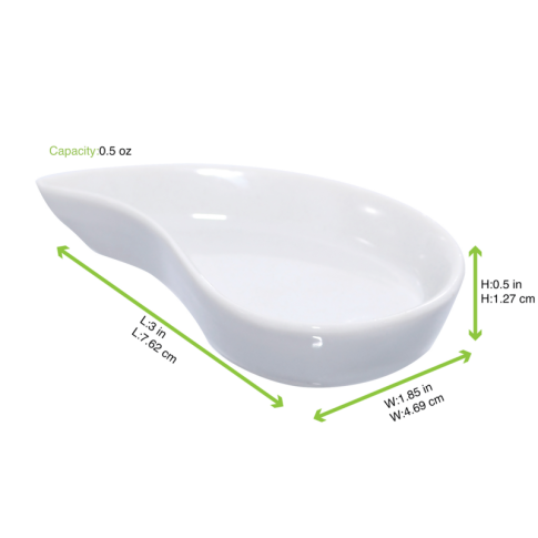 Mini plat en porcelaine blanc  78x48mm H15mm