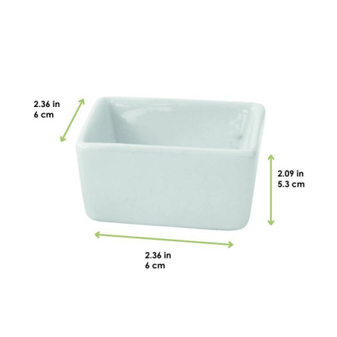 Mini bol cube en porcelaine blanc  60x60mm H53mm