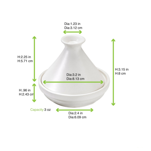 Mini tajine en porcelaine blanc   H80mm