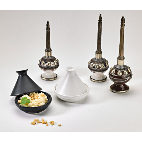 Mini tajine en porcelaine noire   H80mm