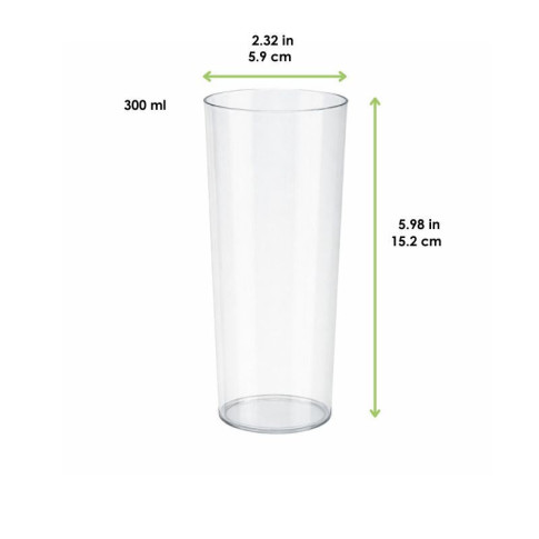 Verre longdrink PP translucide réutilisable  H152mm 300ml