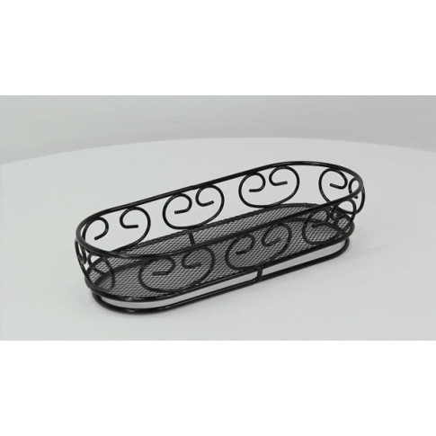 Panier métal noir ovale  230x95mm H50mm