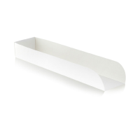 Support hot-dog en carton blanc 25 x 5,5 x 3,5 cm - 50 unitÃ©s