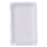 Assiette rectangulaire en carton recyclÃ© blanc 17,5 x 11 cm - 250 unitÃ©s