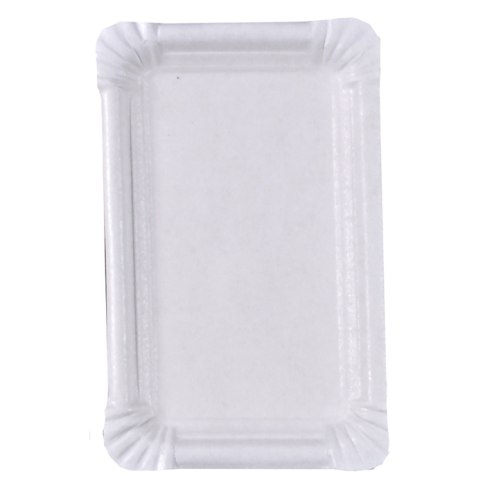 Assiette rectangulaire en carton recyclÃ© blanc 17,5 x 11 cm - 250 unitÃ©s
