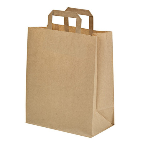 Sac cabas papier recyclé kraft brun 260x170mm H280mm