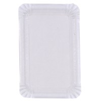 Assiette rectangulaire en carton blanc 130x200mm
