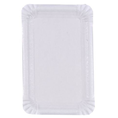 Assiette rectangulaire en carton blanc 130x200mm