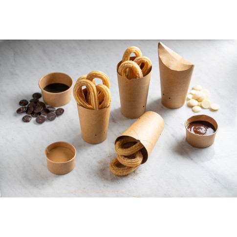 Pot carton kraft brun chaud et froid  H62mm 270ml