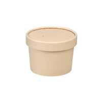 Pot carton fibre de bambou chaud et froid avec couvercle 240 ml Diam: 9 cm 9 x 6,6 x 7,5 cm - 25 unitÃ©s