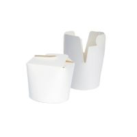 Pot carton blanc base ronde fermeture Ã  boucle papillon 230 ml Diam: 7 cm 7,5 x 7,5 x 6,5 cm - 50 unitÃ©s