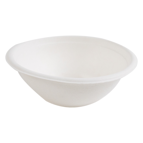 Bol rond blanc en pulpe 350 ml Diam: 13,5 cm 13,4 x 4,8 cm - 50 unitÃ©s
