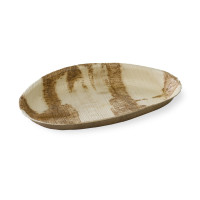 Assiette en palmier forme oeuf  270x170mm H25mm 400ml