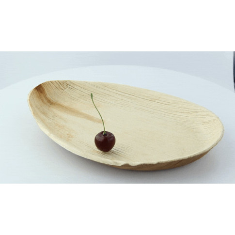 Assiette en palmier forme oeuf  270x170mm H25mm 400ml