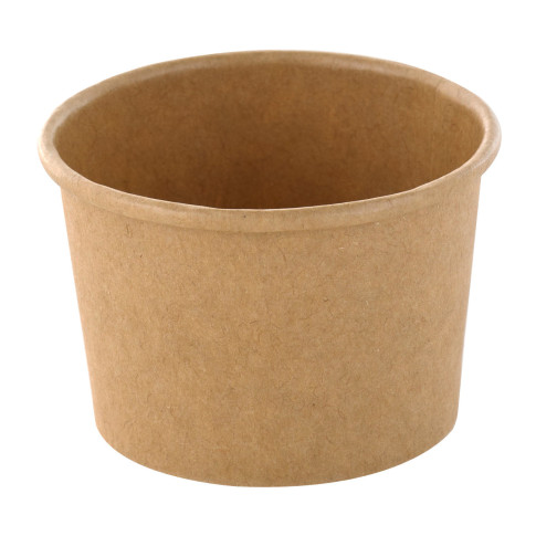 Pot à soupe et glace en carton kraft brun sans plastique, Waterbased  H40mm 75ml