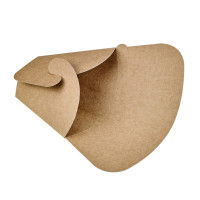 Pochette crÃªpe triangulaire en carton brun 14,5 x 6,5 x 18,5 cm - 50 unitÃ©s