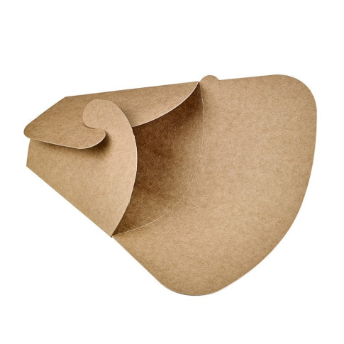 Pochette crÃªpe triangulaire en carton brun 14,5 x 6,5 x 18,5 cm - 50 unitÃ©s