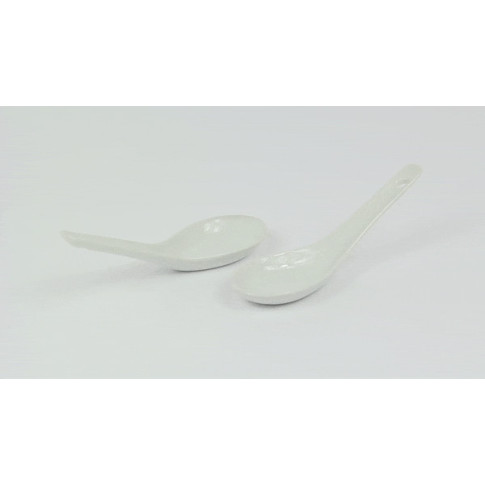 Mini mise en bouche cuillère en porcelaine blanc  130x43mm H45mm
