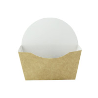 Emballage carton kraft pour burger intÃ©rieur blanc 13,5 x 6 x 13 cm - 50 unitÃ©s