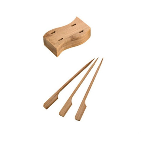 Piques bambou "Teppo Gushi" et support bambou pour 4 piques "Haya" 7,9 x 3,7 x 1,9 cm - 21 unitÃ©s