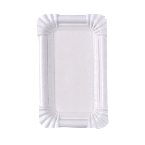 Assiette rectangulaire carton blanche 16 x 10,5 cm x 100 unitÃ©s