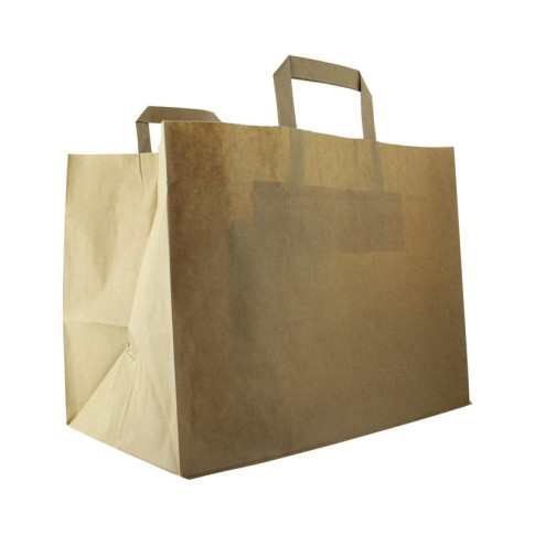 Sac cabas papier kraft brun recyclÃ© 320x200, H250 mm, 250pcs