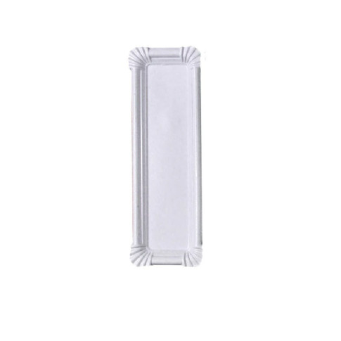 Assiette rectangulaire en carton recyclÃ© blanc 23 x 8 cm - 250 unitÃ©s