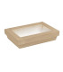BoÃ®te "Kray" rectangulaire carton brun avec couvercle Ã  fenÃªtre 1500 ml 22,5 x 15,5 x 5,3 cm - 50 unitÃ©s