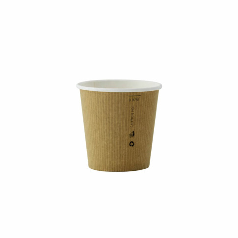 Gobelet Nature Cup en carton kraft brun strié  H52mm 90ml