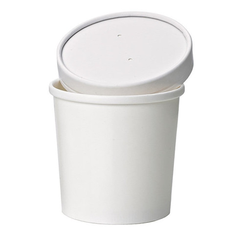 Pot carton blanc chaud et froid 490 ml Diam: 9,7 cm 9,7 x 7,5 x 10 cm - 50 unitÃ©s
