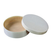 BoÃ®te ronde bois FSC mix + papier ing - cuisson four  H40mm 350ml - 10 Pcs