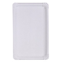 Assiette rectangulaire en carton recyclÃ© blanc 33 x 19 cm - 250 unitÃ©s