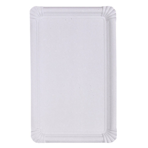 Assiette rectangulaire en carton recyclÃ© blanc 33 x 19 cm - 250 unitÃ©s