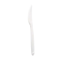 Couteau PLA blanc 18 cm - 24 unitÃ©s