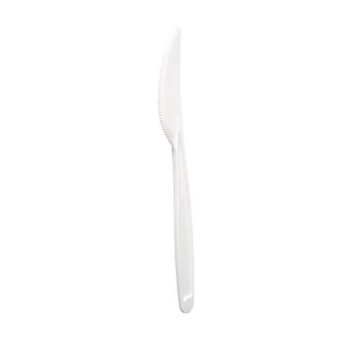Couteau PLA blanc 18 cm - 24 unitÃ©s