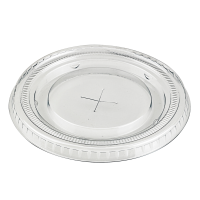 Couvercle PET transparent plat avec croisillon x 100 unitÃ©s