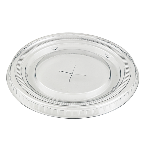Couvercle PET transparent plat avec croisillon x 100 unitÃ©s