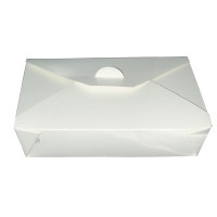 Boîte à repas en carton blanc 21x16x5cm