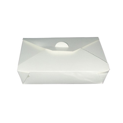 Boîte à repas en carton blanc 21x16x5cm