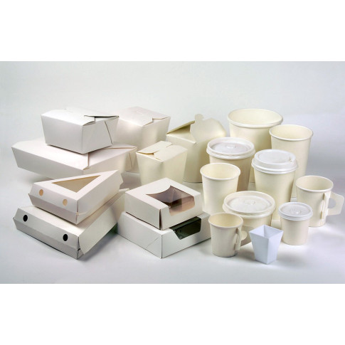 Boîte repas carton blanc Par 25 unités L: 21,5 cm x l: 16 cm x H: 5 cm x P: 40 g