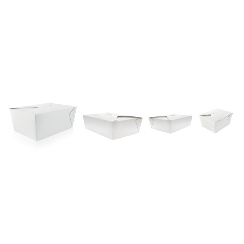 Boîte repas carton blanc Par 25 unités L: 21,5 cm x l: 16 cm x H: 5 cm x P: 40 g