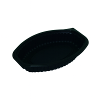 Cassolette plastique PP ovale noire 400 ml 20,7 x 14,3 x 2,7 cm - 100 unitÃ©s