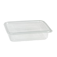 Barquette Plastique Pet Rectangulaire Transparente Avec Couvercle Attaché Par 50 unités L: 23 cm l: 17,5 cm H: 6,5 cm