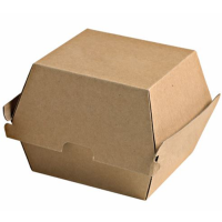 Boîte burger carton kraft brun microcannelé 145x130mm H100mm