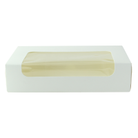 Boite carton blanche  laminé  à fenêtre  190x113mm H44mm